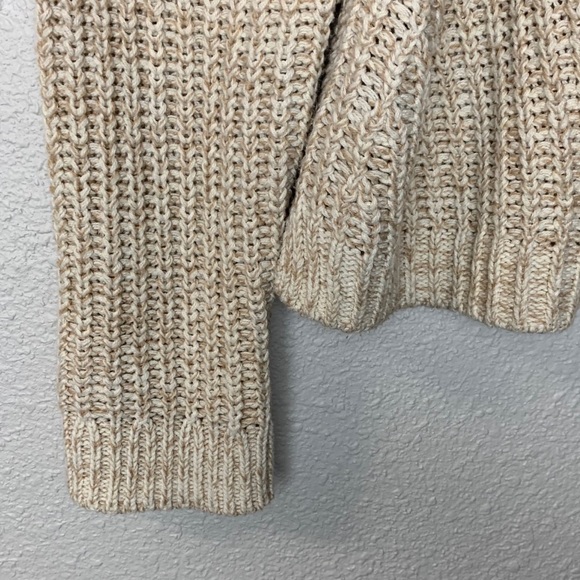 GAP cream color chunky knit warm cozy Sweater Sz L women’s boho like New neutral - Picture 4 of 9